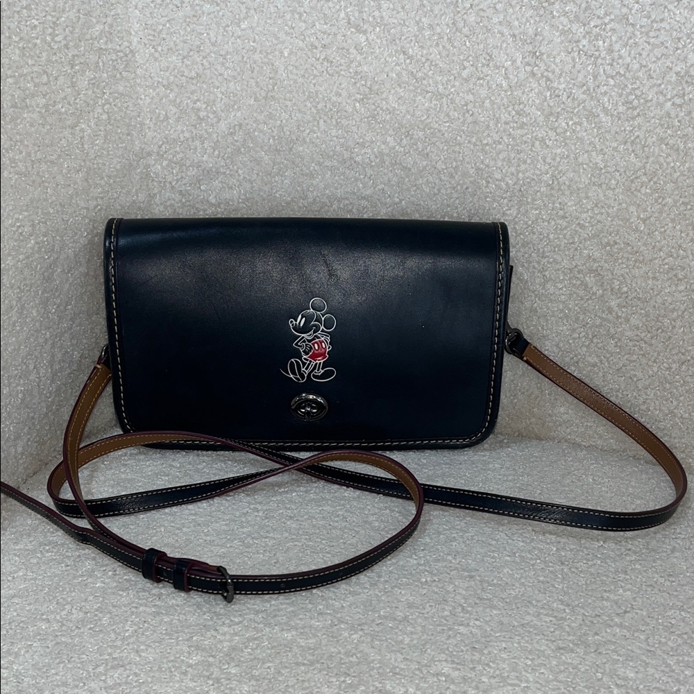 Coach x Disney Limited Edition Mickey Penny Leather Crossbody Bag F59374 EUC